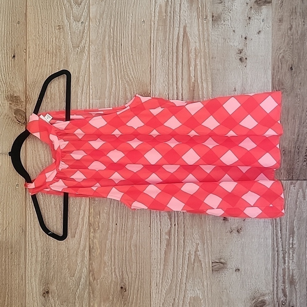 J. Crew Factory Mockneck Tank with Bow Back Red and Pink Size 4
